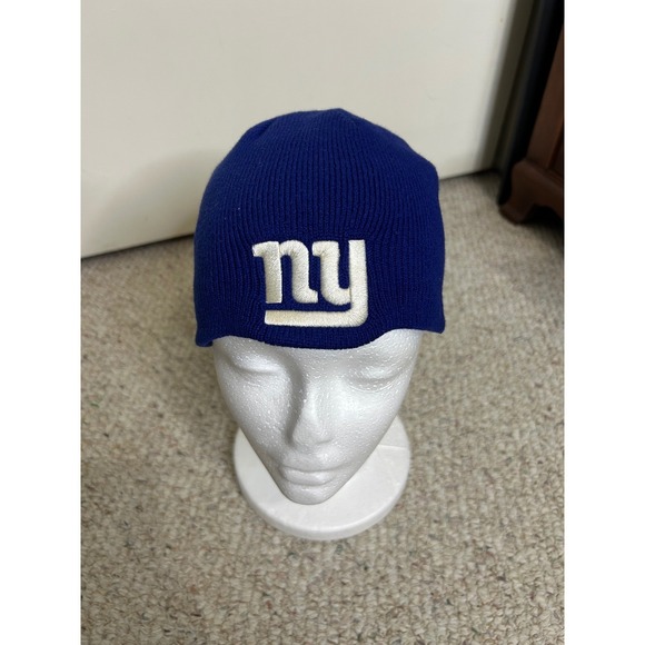 NY Giants Knit Beanie Hat Youth 47 Brand Blue NFL Football Winter Cap - Picture 1 of 6